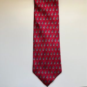 Vintage J.Z. Richards Red Paisley Silk Tie bohemian wedding americana christmas